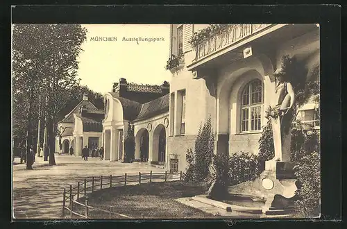 AK München, Idyll im Ausstellungspark