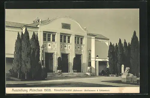 AK München, Ausstellung 1908, Blick zum Künstlertheater