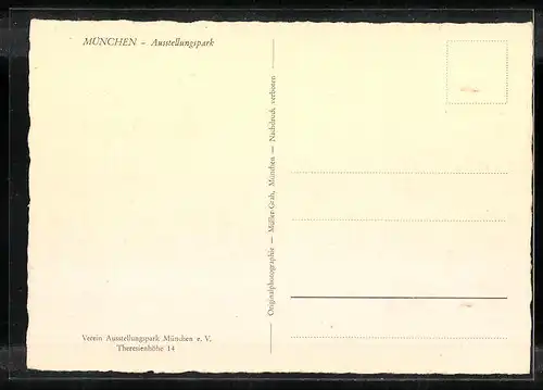 AK München, Ausstellungspark mit Turm
