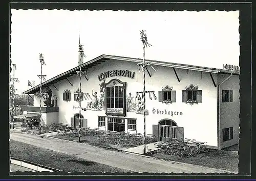 AK Brüssel, Expo 1958, Gaststätte Oberbayern, Aussenansicht