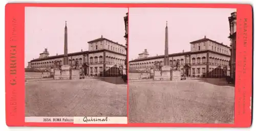 Stereo-Fotografie G. Brogi, Firenze, Ansicht Roma, Palazzo Quirinal