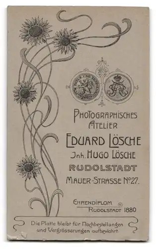 Fotografie Eduard Lösche, Rudolstadt, Portrait Säugling in Leibchen