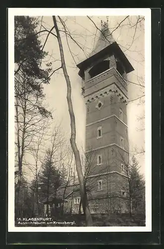 AK Klagenfurt, Aussichtsturm am Kreuzbergl