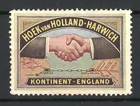Reklamemarke Hoek van Holland-Harwich, Kontinent England und Niederlande