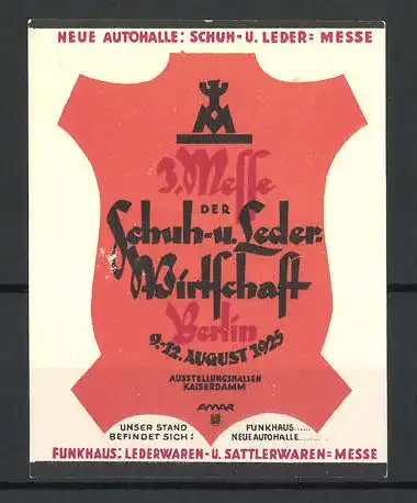 Reklamemarke Berlin, 3. Messe der Schuh- und Lederwirtschaft 1925, Messelogo