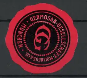 Präge-Reklamemarke Germosan-Gesellschaft Molineus & Co., München, Firmenlogo