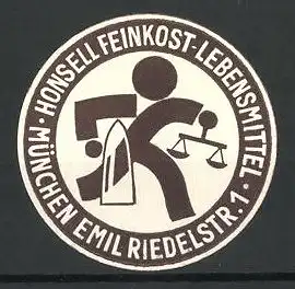 Reklamemarke München, Honsell Feinkost-Lebensmittel, Emil Riedelstr. 1