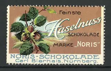 Reklamemarke Nürnberg, Noris Haselnuss-Schokolade Marke Noris, Carl Bierhals