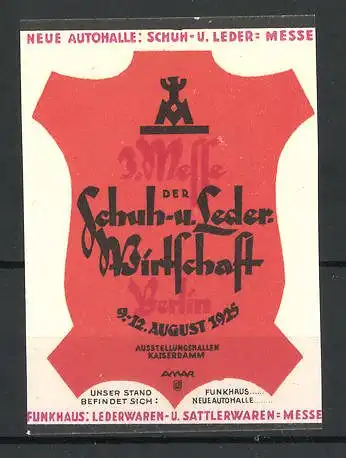 Reklamemarke Berlin, 3. Messe der Schuh- und Lederwirtschaft 1925, Messelogo