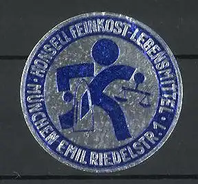 Reklamemarke Honsell Feinkost-Lebensmittel, Emil Riedelstr. 1, München, Firmenlogo