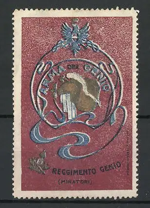 Reklamemarke Arma del Genio, Reggimento Genio, Wappen