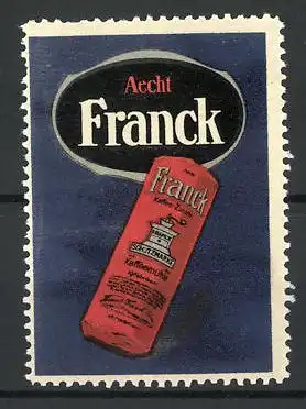 Reklamemarke Aecht Franck Kaffeezusatz mit der Kaffeemühle, Verpackung