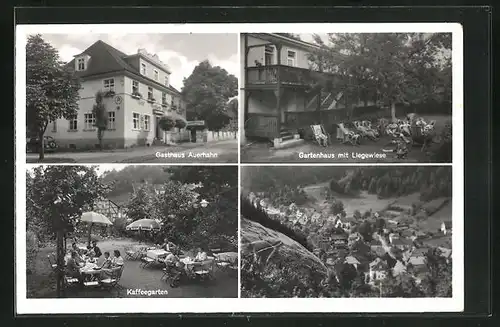 AK Rohrbach i. Thür. Wald, Gasthaus Auerhahn, Gartenhaus und Kaffeegarten