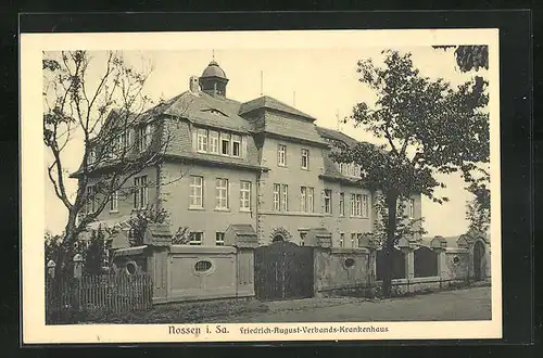 AK Nossen i. Sa., Blick zum Friedrich-August-Verbands-Krankenhaus