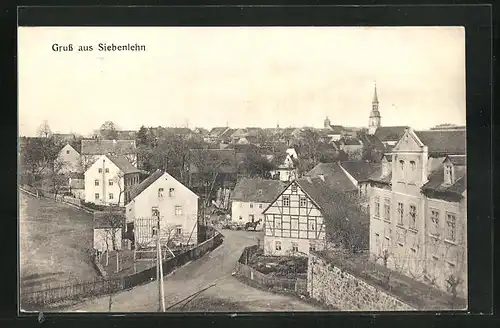 AK Siebenlehn, Ortspartie mit Pferdewagen