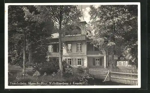AK Wald-Bärenburg / Erzgeb., Hotel Alexander-Haus
