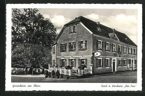AK Geisenheim am Rhein, Hotel u. Weinhaus Zur Post