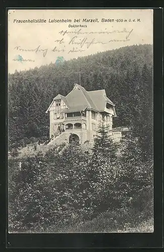 AK Marzell / Baden, Frauenheilstätte Luisenheim, Doktorhaus