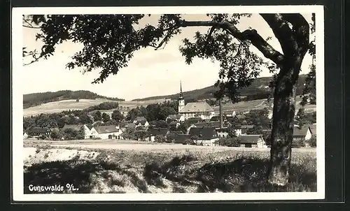 AK Cunewalde O/L., Ortsansicht mit Kirche