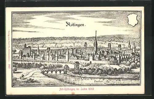 AK Alt-Röttingen, Ortsansicht im Jahre 1640