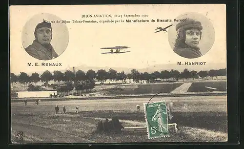 AK Dijon-Aviation 1910, M. E. Renaux & M. Hanriot, Flieger
