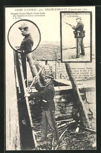 AK Usseau, Crime d`Usseau, mai 1905, Sergent Genty, Gendarme Masteau, Gendarme Fuseau