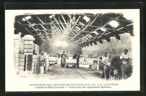 AK Angers, Commission des Ardoisières, Atelier de Saint Lèonard - Fabrication des Agglomèrès Spèciaux, Schiefer