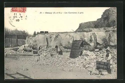 AK Orsay, Les Carrières à grès, Steinbruch