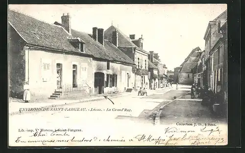 AK Lavau, La Grand` Rue, Strassenpartie