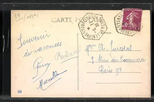 AK Villeneuve-la-Dondagre, Quartier Dame Cannes