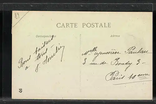 AK Vallery, Grande Rue, Vue prise de la Place Marroniers