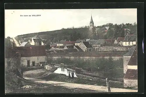 AK Vallery, Ortsansicht mit Häusern und Kirche