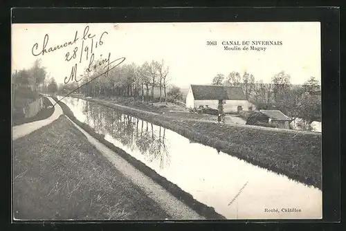 AK Magny, Canal du Nivernais, Le Moulin
