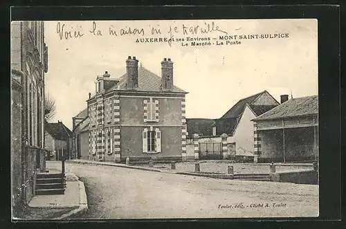 AK Mont-Saint-Sulpice, Le Marché, La Poste