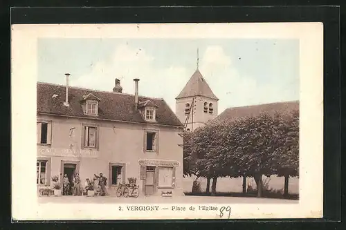 AK Vergigny, Place de l`Eglise