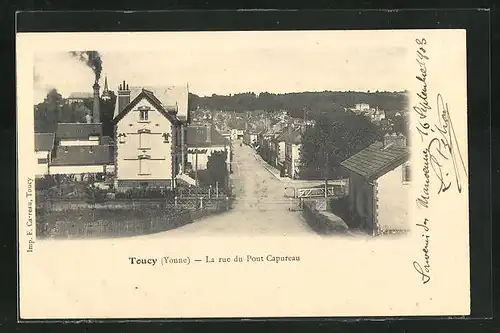 AK Toucy, La rue du Pont Capureau, Strassenpartie