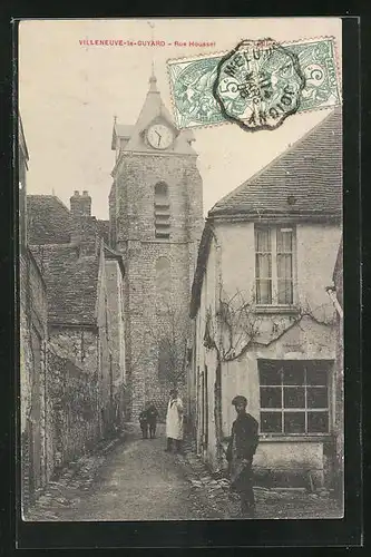 AK Villeneuve-la-Guyard, Rue Housset, Turmuhr