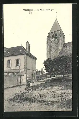 AK Michery, La Mairie et l`Eglise