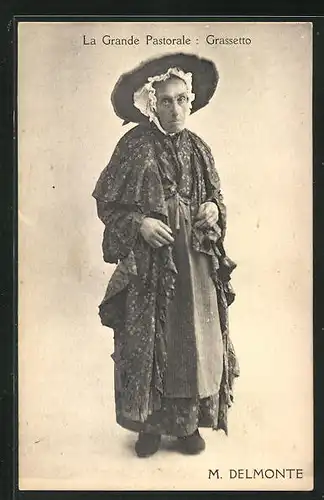 AK La Grande Pastorale: Grassetto, M. Delmonte, Komiker Travestie