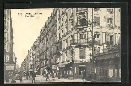 AK Paris, Rue Didot, Strassenpartie