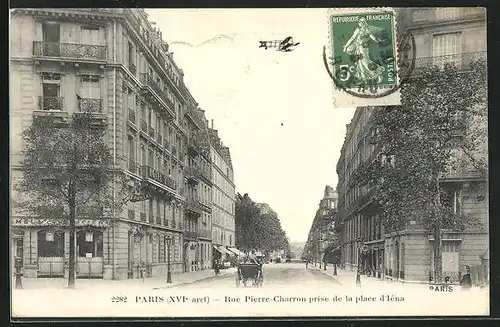 AK Paris, Rue Pierre-Charron prise de la place d'Iéna