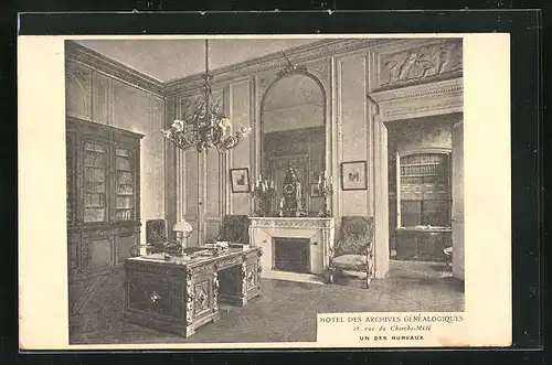 AK Paris, Hotel des Archives Généalogiques, 18, rue du Cherche-Midi, Un des Bureaux