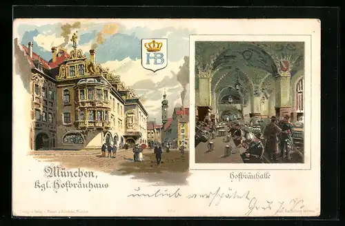 AK München, Hofbräuhaus und Hofbräuhalle