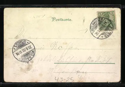 Lithographie Willkommen im Siegerkranz, Teilnehmer des Sängerfestes bei einer Parade