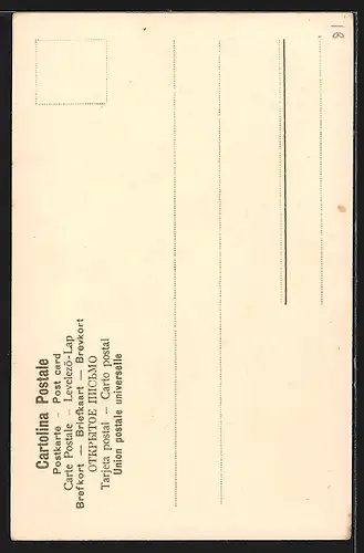 AK Venezia, Partie mit Kirche am Canale San Barnaba