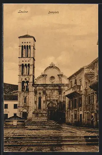 AK Hvar / Lesina, Partie am Domplatz