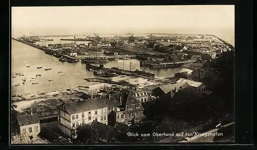 AK Helgoland, Blick vom Oberland auf den Kriegshafen