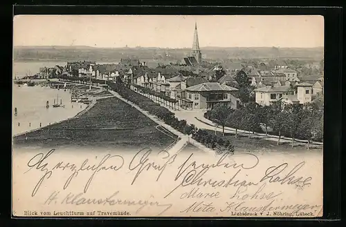 AK Travemünde, Ortsansicht vom Leuchtturm aus