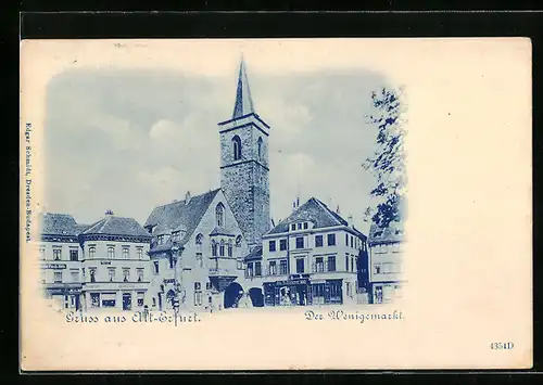 AK Erfurt, Wenigemarkt mit Kirche, Alt-Erfurt