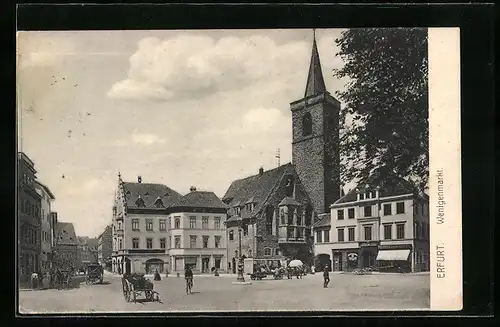 AK Erfurt, Wenigenmarkt mit Kirche